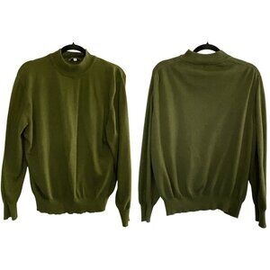 MARK SHALE Men Pullover Sweater Sz M Green Mock Neck Long Sleeve Preppy 17-7